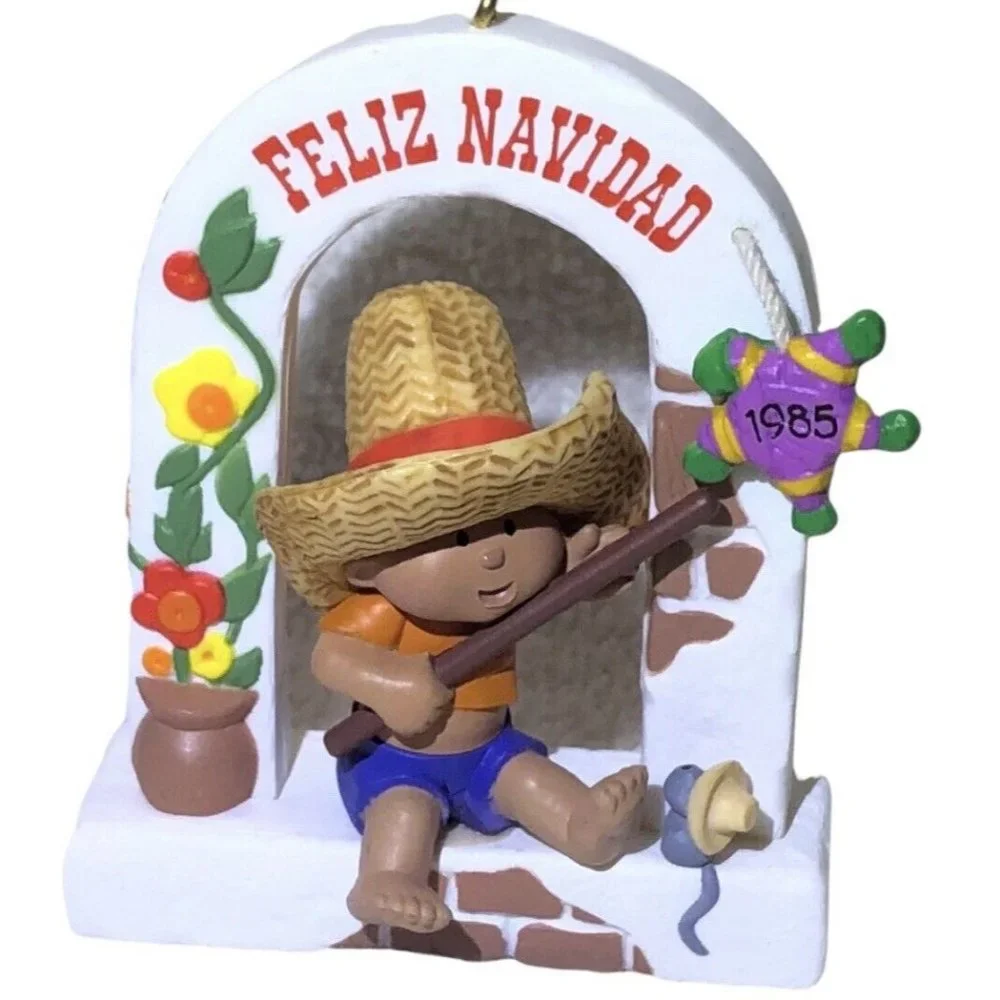Hallmark 1985 Windows OF The World 1st Series Feliz Navidad‎ 3”Ornament NIB